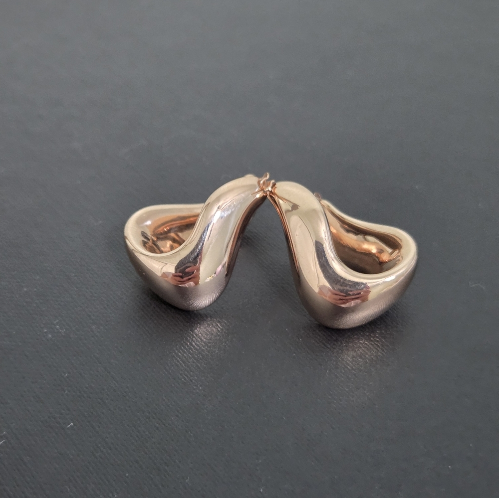 14k Rose Gold Hoop Earrings - Picture 8 of 9
